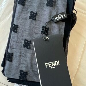 FENDI New Black Karligraphy Tights (large)